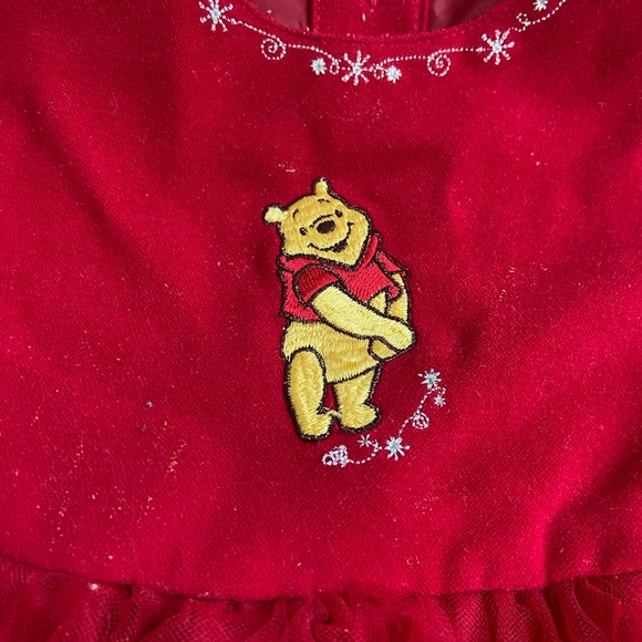 Y2K Winnie the Pooh embroidered Disney store holiday dress size 24 months - Picture 3 of 4